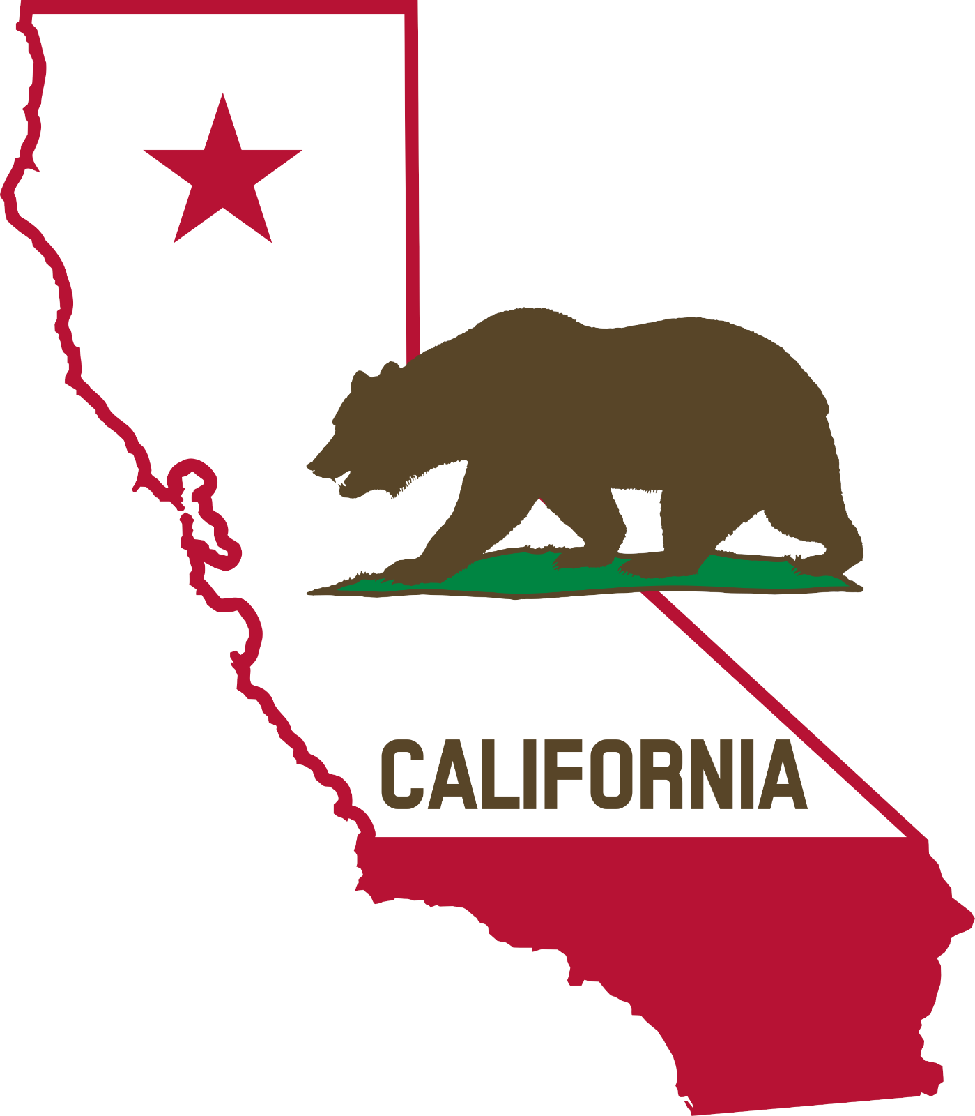 California State Flag Sticker - Weatherproof Vinyl Bumper Decal
