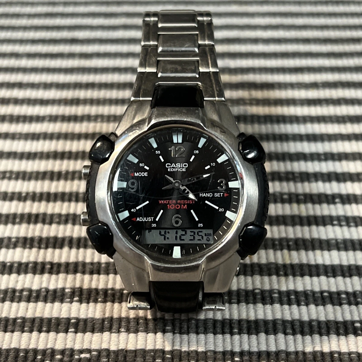 Casio Edifice EFA 101 Alarm time digital wrist Watch quartz module