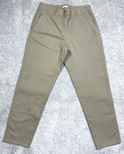 Eileen Fisher Organic Cotton Hemp Pants Beige Canvas Chino Stretch Size 8