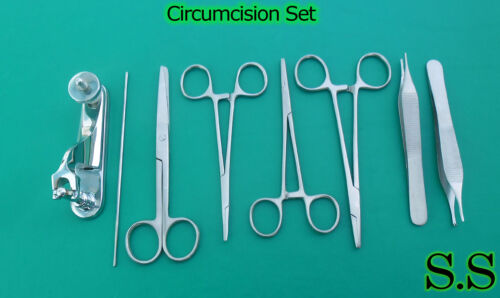 Circumcision Set c/w "Gomco" style clamp 1.45cm, s/s & 6 s/s instruments DS-1157 - Picture 1 of 3