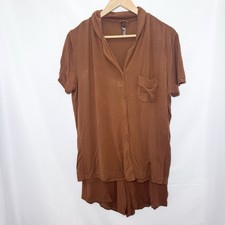 Skims Soft Lounge Short Sleep Shorts Pajama Set Medium Copper Brown Soft Lounge