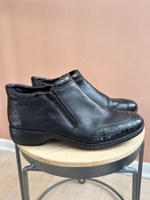Rieker Black Leather Ankle Booties Size 40 US 8.5-9