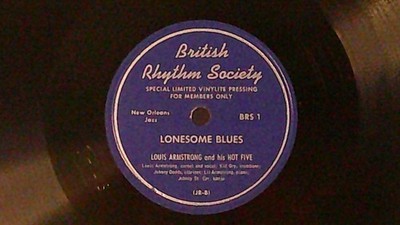 Louis Armstrong & His Hot Five,BRS 1,''Lonesome Blues''UK,10'' 78 RPM single,1931,M