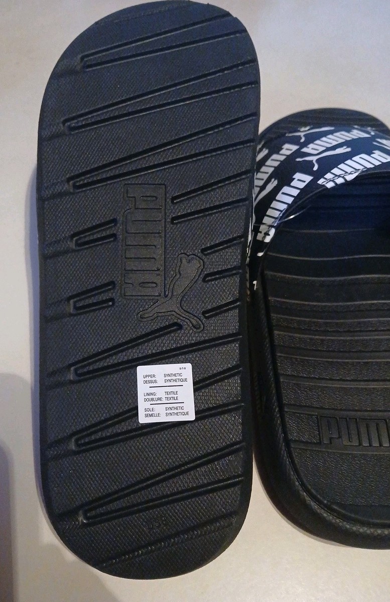 PUMA ADULTS Cool Cat Bold 2 BX Slides Sandals Mult Brand-Logo Black/White Size 8 View 3