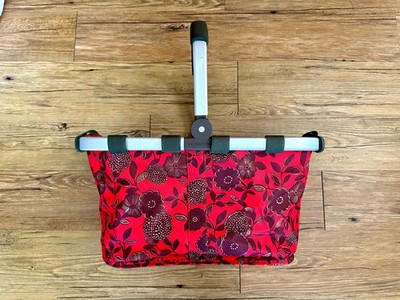 Reisenthel Carry Bag Shopping Picnic Basket Red Brown Floral CottageCore Boho