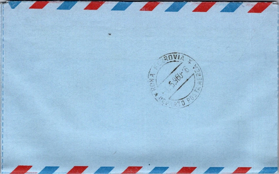 UNITED STATES 1960 FIRST FLIGHT ALITALIA AIRLINES AEROGRAMME CANC NEW YORK ADDR - Image 2 of 2