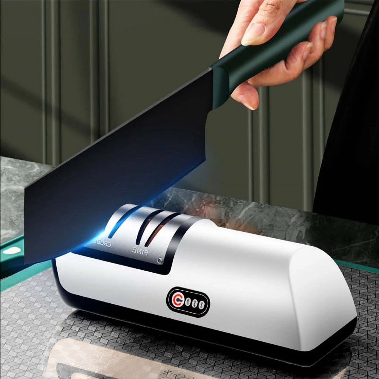Electric Knife Sharpener Professional Kitchen Tool for Knives Scissors 3-Stage