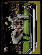 2025 Topps Now 561 Milwaukee Brewers 14th Straight Win Record Gold 12/50