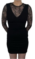 Zara Trafaluc Womens Dress Bodycon Sheath Lace Sweetheart Black Small NEW
