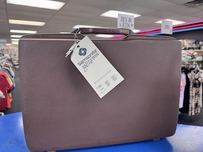 1984 samsonite the survivor brown card case briefcase with keys new/old stock
