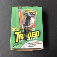 1990 Topps Traded Baseball Box 36 Sealed Packs Open Box AS IS 