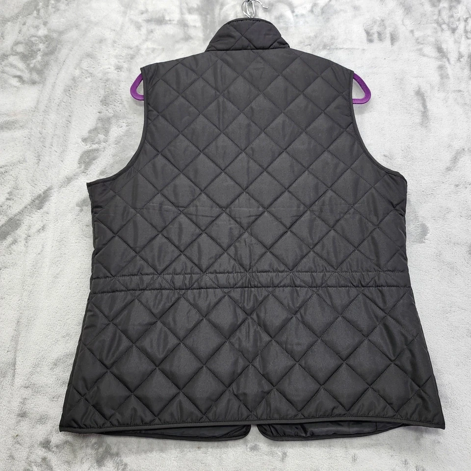 Chaleco St Johns Bay para mujer XLT negro dorado acolchado acolchado acolchado bolsillos con cremallera completa invierno Foto 2 de 4