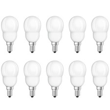10 x Osram ESL Energiesparlampe Dulux Classic Tropfen 6W E14 827 warmweiß 2700K
