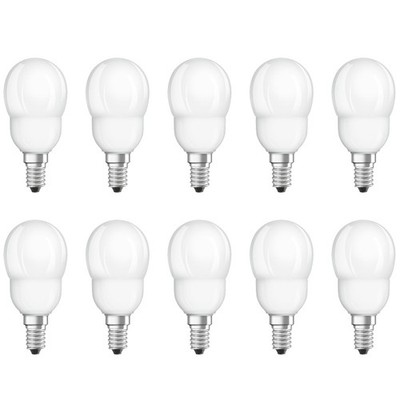 10 x Osram ESL Energiesparlampe Dulux Classic Tropfen 6W E14 827 warmweiß 2700K