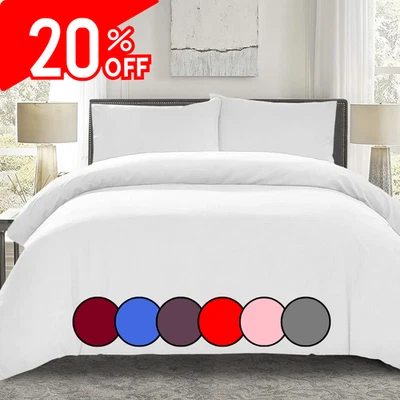 PRIME LINENS 02 4 Piece Complete Bedding Set Plain Duvet Cover With Fitted Sheet, Pillow Case