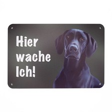 Deutsch Kurzhaar Hundeschild „Hier wache ich!“ | Warnschild Gartenzaun & Haustür
