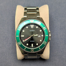 Casio Duro MDV-107 Green Bezel Kermit Stainless Steel Bracelet Diver Watch 200m.