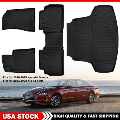 All Weather Floor Mats Liners For 2020-2025 Hyundai Sonata 2021-2025 Kia K5 FWD
