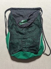 Nike Athletics Green Black Cinch Backpack Soccer Track  Field Gear Bag Swoosh