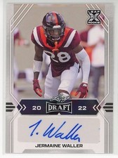 2022 Leaf Draft #BA-JW2 Jermaine Waller Autographs Virginia Tech Hokies