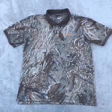 Under Armour Polo Shirt Mens Sz Large Camo Logo All Season Gear Dri Fit