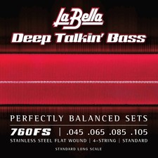 La Bella Deep Talkin Bass Strings Stainless Steel Flat Wound Long Scale Set 0...