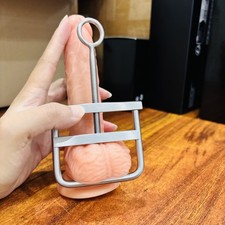 Male Scrotum Stretcher Ring Male Chastity Device Ball Crusher Torture Ring CBT