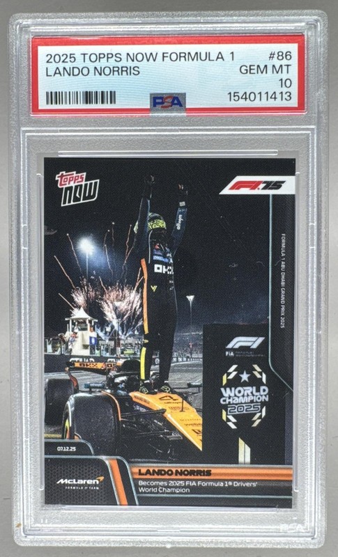 154011413 Lando Norris 2025 Topps NOW F1 #086 PSA 10