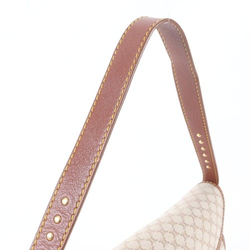 Vintage Celine Macadam Trionfo Leder Schultertasche braun beige authentisch - Bild 20 von 24