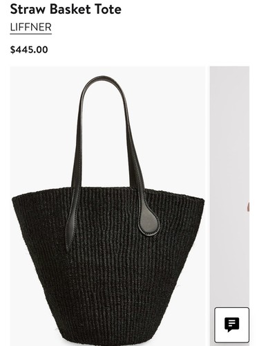Little Liffner straw basket black tote 
