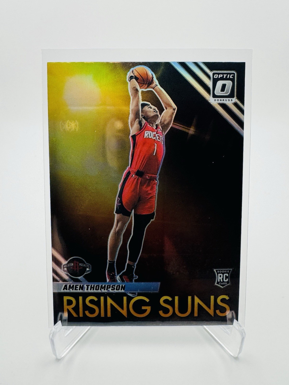2023-24 Panini Donruss Optic Amen Thompson - Holo Prizm Rising Suns Rookie Card