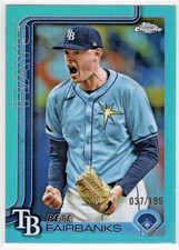 2025 Topps Chrome Aqua Refractors #84 Pete Fairbanks Rays 037/199