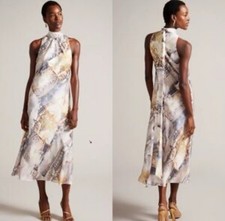Ted Baker Jacciee Sleeveless Midi Slip Dress 3 US Size 6/8 Ivory Floral NWT