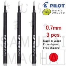 3 pcs. PILOT FRIXION ERASABLE BALL POINT GEL PEN REFILL Black 0.7mm Fine 