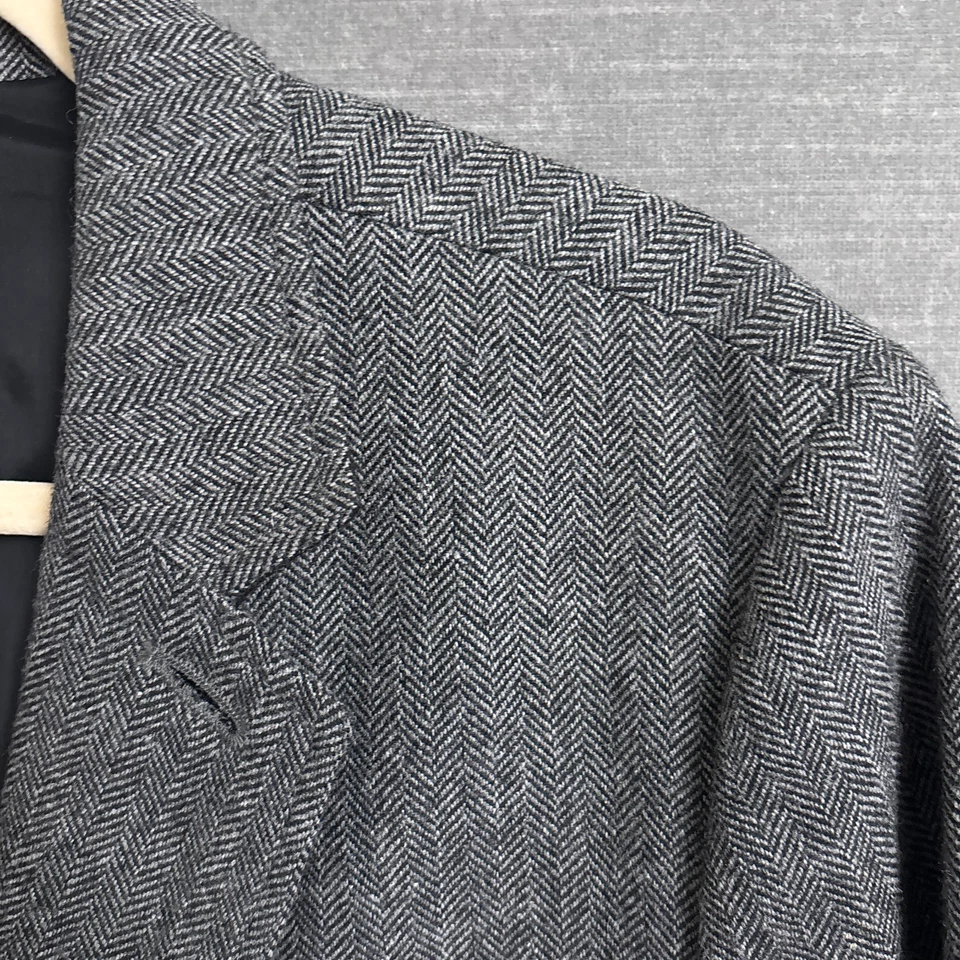 Vintage Gap Sport Coat M Gray Wool Herringbone Tweed Blazer Classic Casual 40R - Image 3 of 4