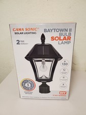 GAMA SONIC Baytown II Black Outdoor Solar LED Landscape Post Light (105B033)