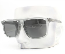 Prada Sunglasses SPR A22F 19T-175 Crystal Clear Blue Silver Logo with Case NWT