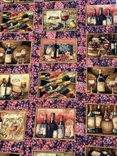 Unfinished Quilt Top 48 X 68” Wine Grapes Vineyard