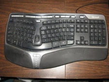 Microsoft Keyboard Black Natural Ergonomic 4000 v1.0 Model 1048 KU-0462