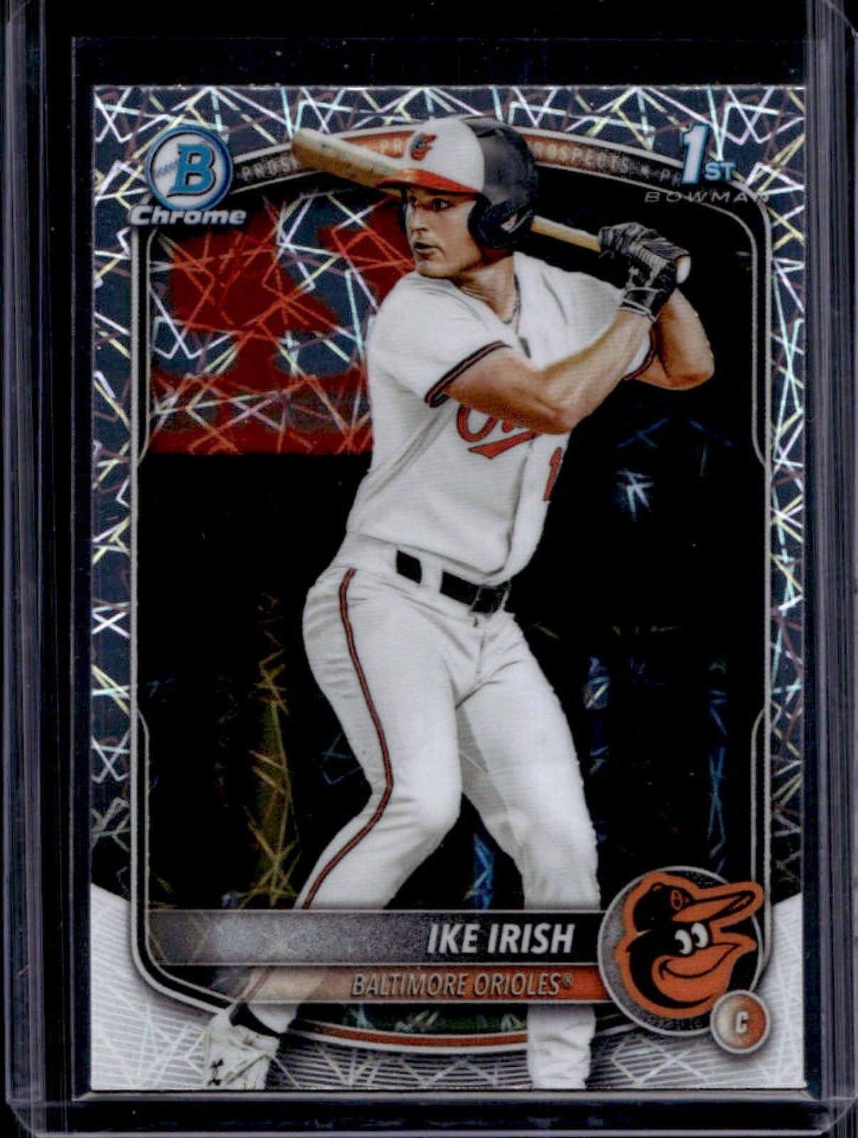 2025 Bowman Draft Ike Irish Chrome Lazer Refractor 1st Prospect #BDC-16 Orioles