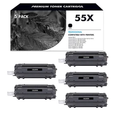 5PK 55X CE255X Toner Fits HP LaserJet MFP M525f P3015 M525dn M521dn P3016 P3011