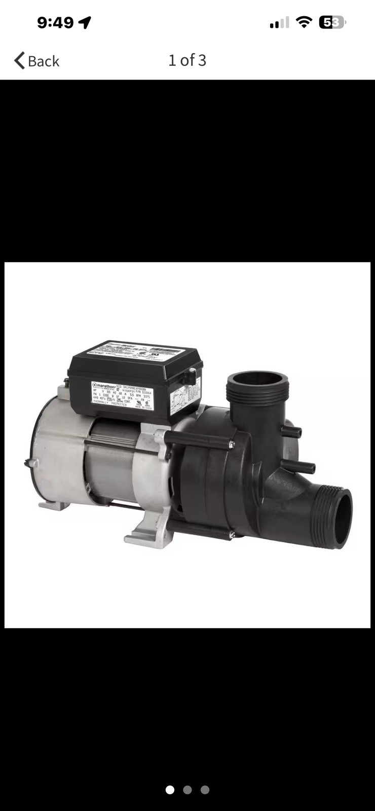 American Standard Whirlpool Pump Motor 115 V 60 Hz 5.5A 752538-0070A ...
