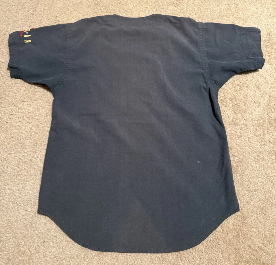 Vintage 1990s Nike Air Jordan Authentic Black Button Up Baseball Jersey Size L - Image 2 of 4