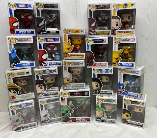Funko Pop Lot 19 Total Stephan Curry 205 Captain America 1364 Spider man 1422