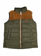 Eddie Bauer Kids Puffer Vest - Olive Green  Sherpa - Mixed Media Outdoor Vest