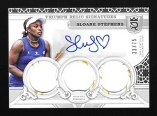 Sloane Stephens 2024 Topps Royalty Autograph Triple Patch Match Used #33/75 SP