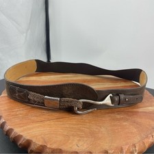 Vintage Streets Ahead stretch hook Belt silver tone hardware sz M