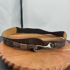 Vintage Streets Ahead stretch hook Belt silver tone hardware sz M