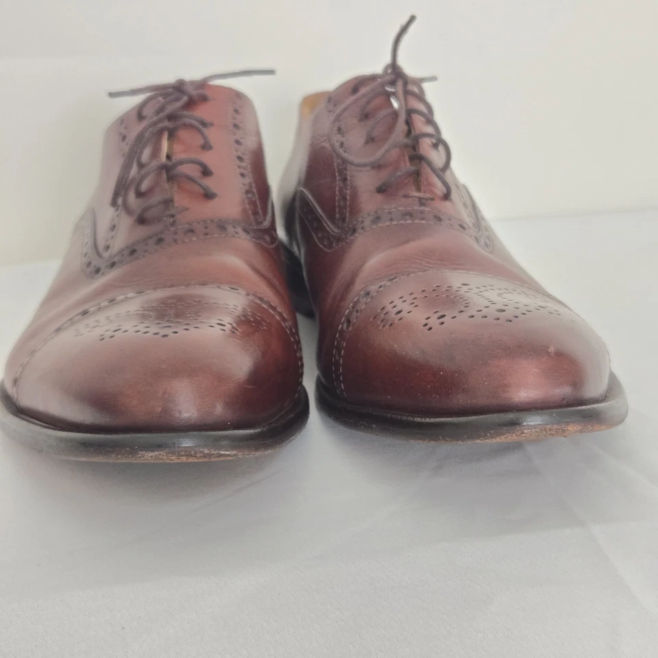 Zapatos John W Nordstrom Para Hombre 12M Marrón Clásicos Puntera Con Cordones Oxford Hechos en Italia Foto 4 de 4