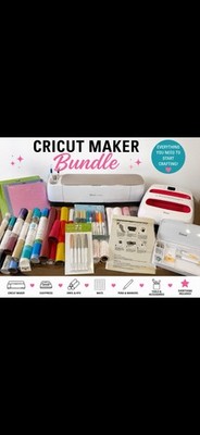 Cricut Maker Bundle w/ EasyPress, Vinyl, Mats, Pens & Tools Craft Lot